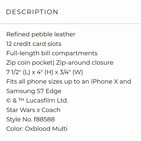 EUC Star Wars X Coach Ewok Accordion Zip Wallet Multi Leather - Picture 5 of 12